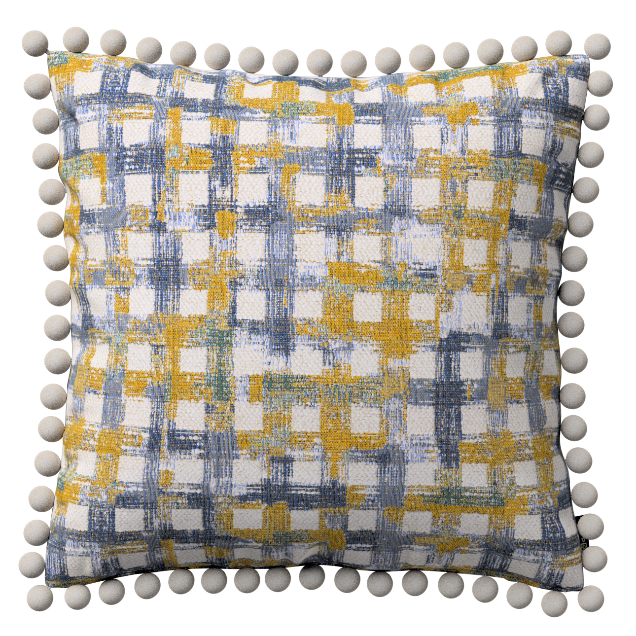 Kissenhülle Wera mit Bommeln, blau-gelb, 45 x 45 cm, Cosy Home (145-16) günstig online kaufen
