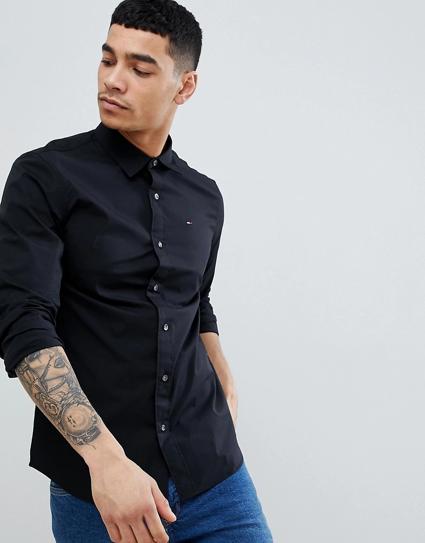 Tommy Hilfiger Original Stretch Slim Fit Langarm Hemd XL Lavender Lustre günstig online kaufen