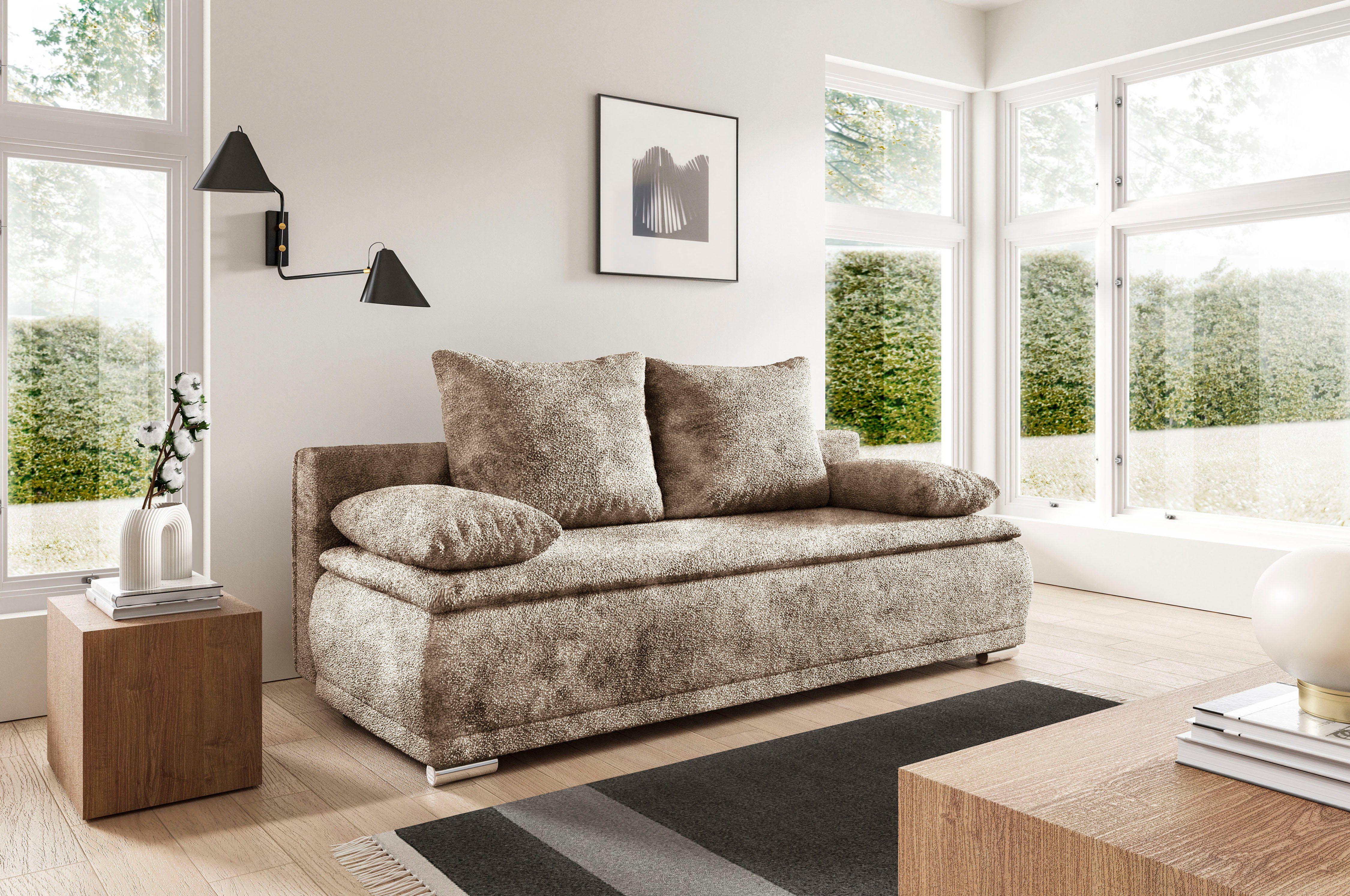 WERK2 Schlafsofa "Biggi komfortabel & elegant, Schlaffunktion, Bettkasten, günstig online kaufen