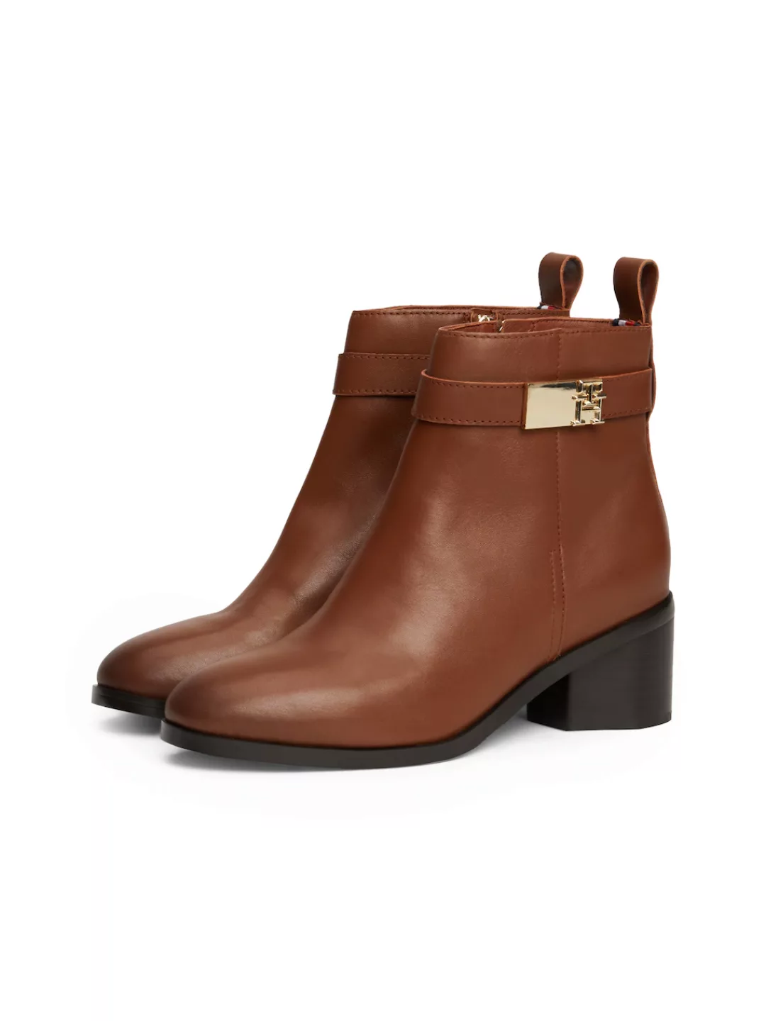 Tommy Hilfiger Stiefelette "TH LOGO MID HEEL BOOTIE", Blockabsatz, Ankleboo günstig online kaufen