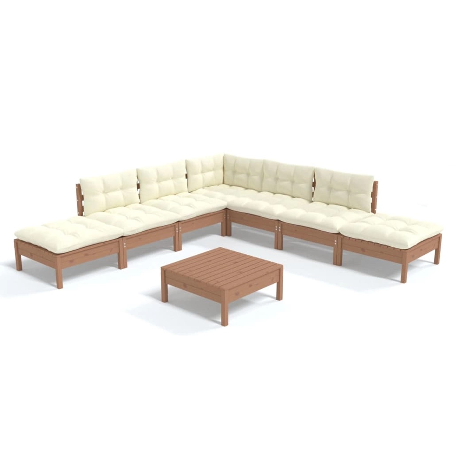 vidaXL 8-tlg Garten-Lounge-Set mit Kissen Honigbraun Kiefernholz Modell 1 günstig online kaufen