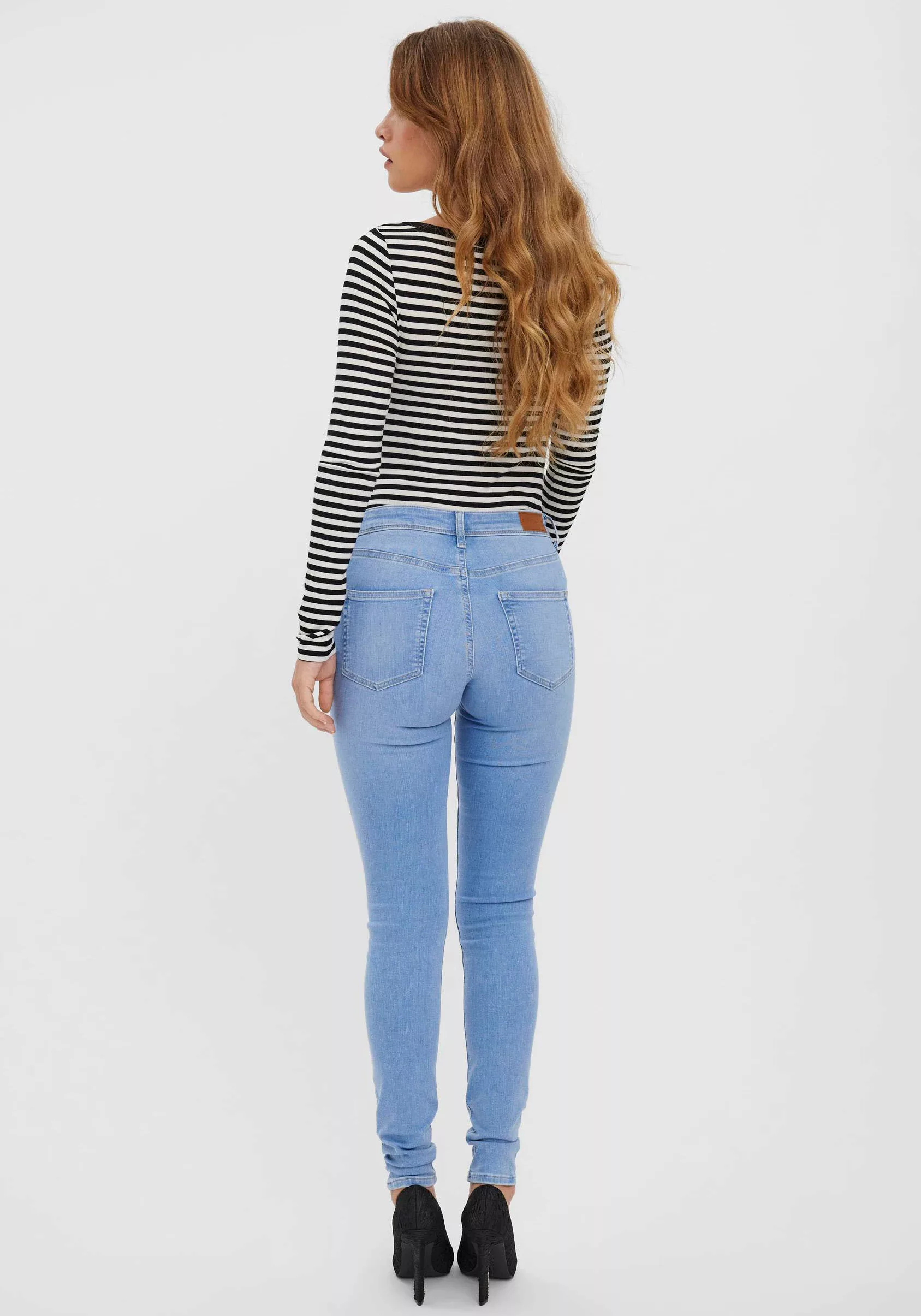 Vero Moda Damen Jeans VMLUX RI371 Slim Fit - Blau Light Blue Denim günstig online kaufen