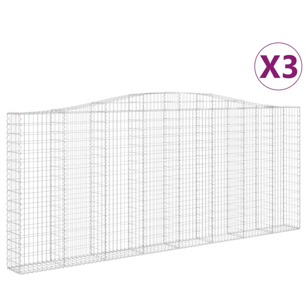 Vidaxl Gabionen Mit Hochbogen 3 Stk. 400x30x160/180cm Verzinktes Eisen günstig online kaufen