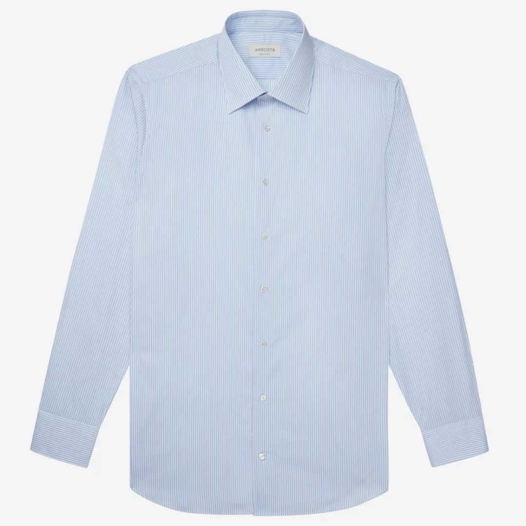 Hemd  streifen  hellblau 100% reine baumwolle twill giza 87, kragenform  ni günstig online kaufen