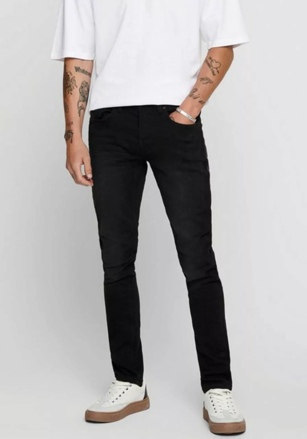 Only & Sons Herren Jeans ONSLOOM JOG 7451 - Slim Fit - Schwarz - Black günstig online kaufen
