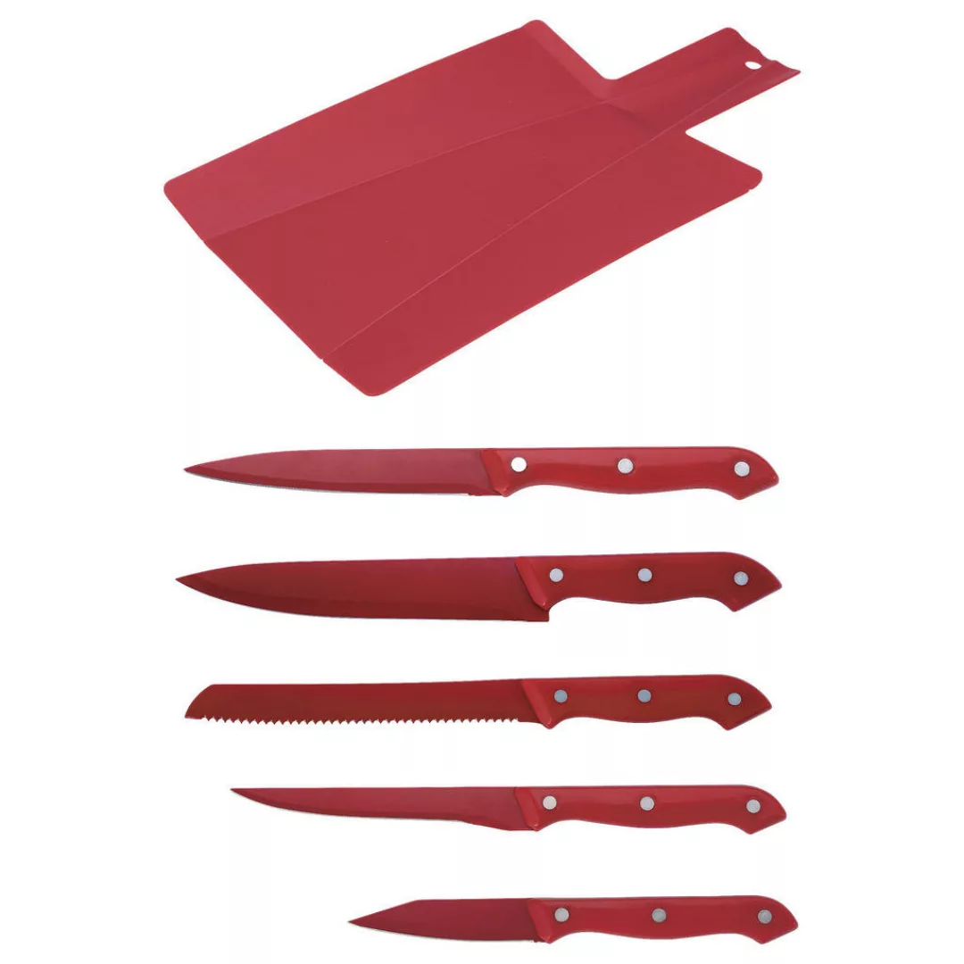 RENBERG Messerset Milky rot Edelstahl 6 tlg. günstig online kaufen