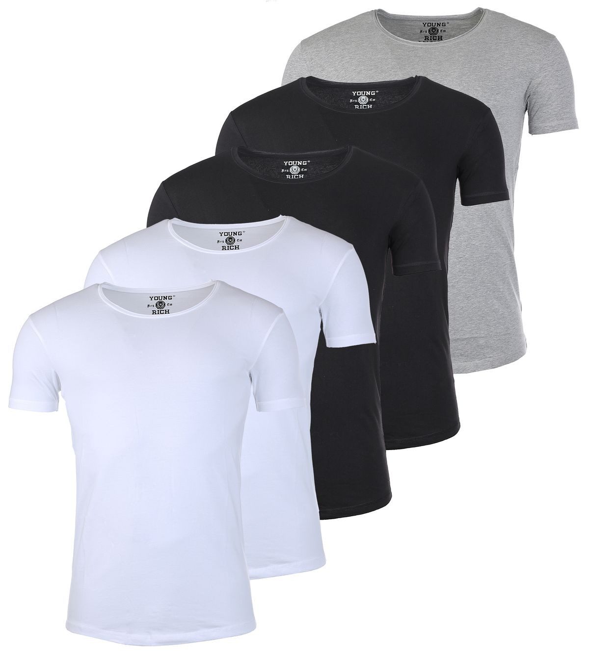 Young & Rich T-Shirt Herren Uni günstig online kaufen