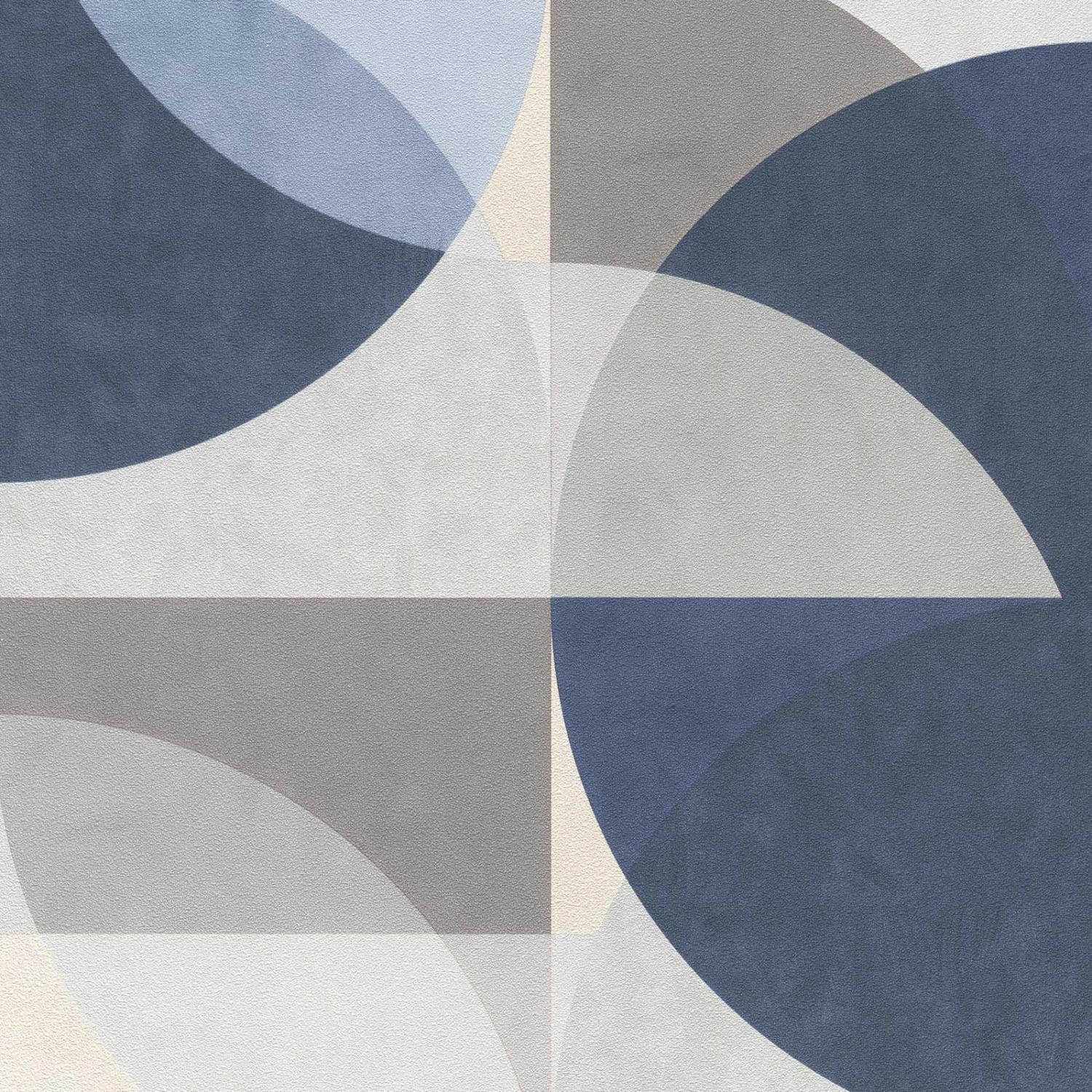 Bricoflor 70Er Jahre Tapete Blau Weiß Grau Vliestapete mit Kreis Muster Dun günstig online kaufen