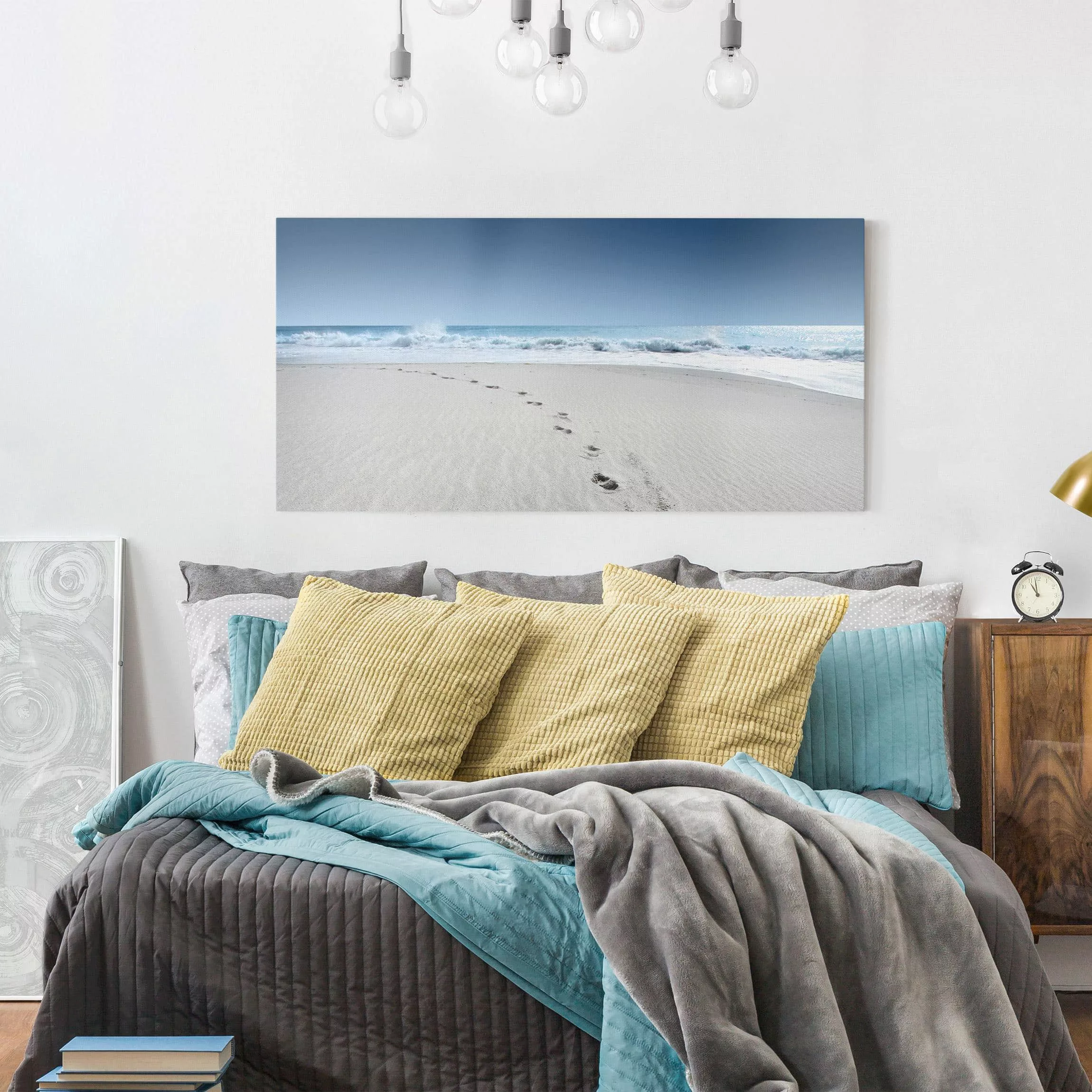 Leinwandbild Strand - Querformat Spuren im Sand günstig online kaufen