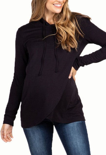 CHENIN Umstandsbluse Umstands-Langarm-Sweatshirt mit Kapuze Geeignet für de günstig online kaufen
