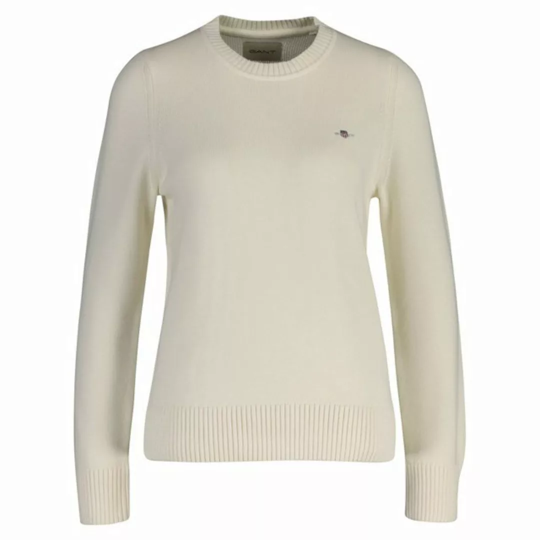 Gant Rundhalspullover CLASSIC COTTON C-NECK mit Zopfstrickmuster günstig online kaufen