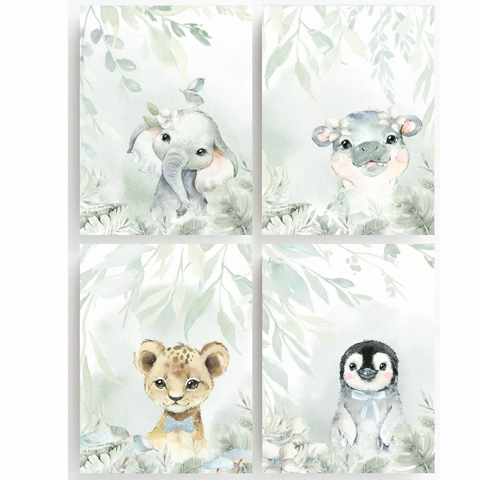 homestyle-accessoires Poster Bilderset Kinderbilder Babyzimmer WILDTIERE günstig online kaufen
