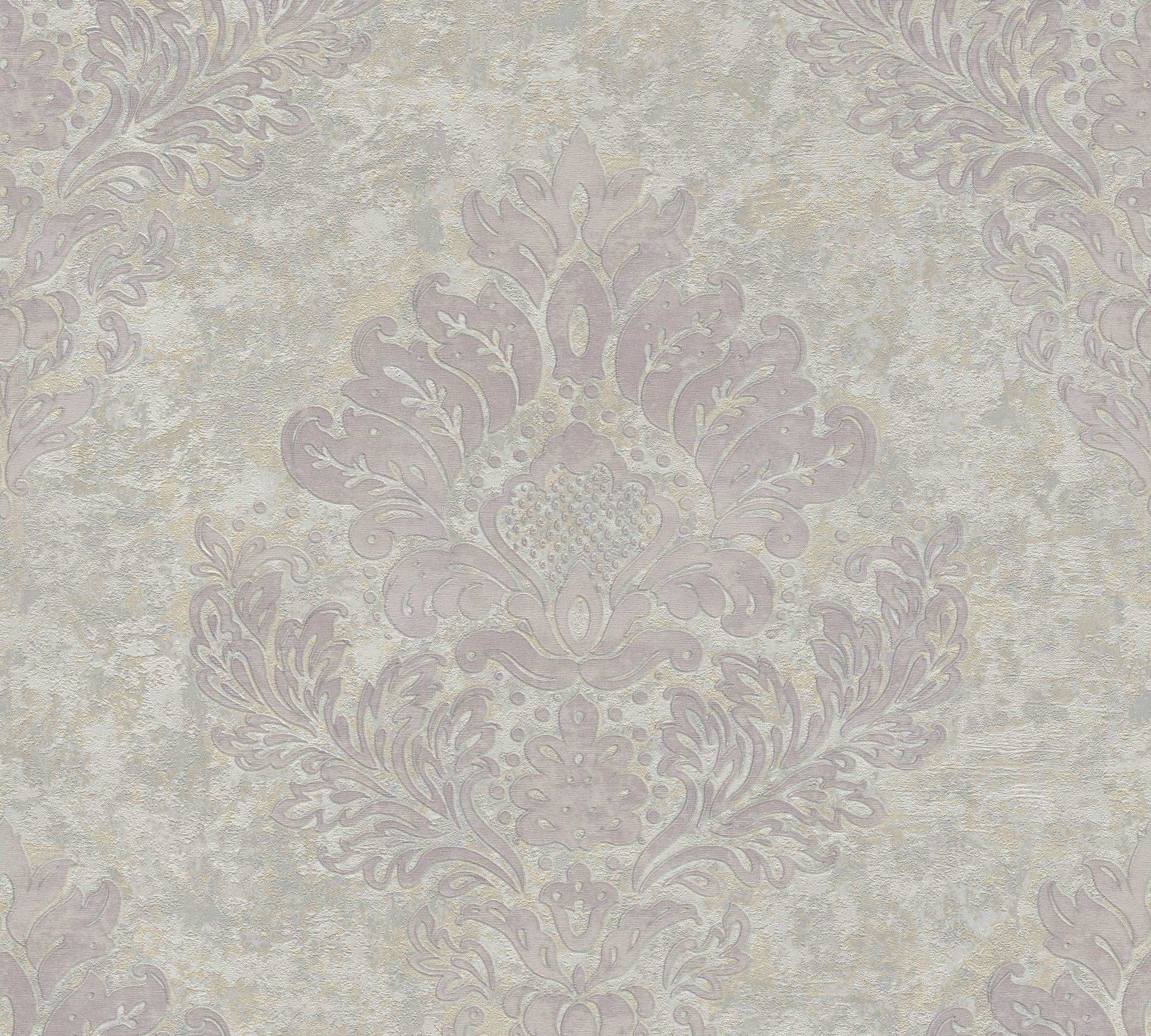 Livingwalls Tapete Barockmuster Grau und Rosa 53 cm x 10,05 m AS-379014 günstig online kaufen