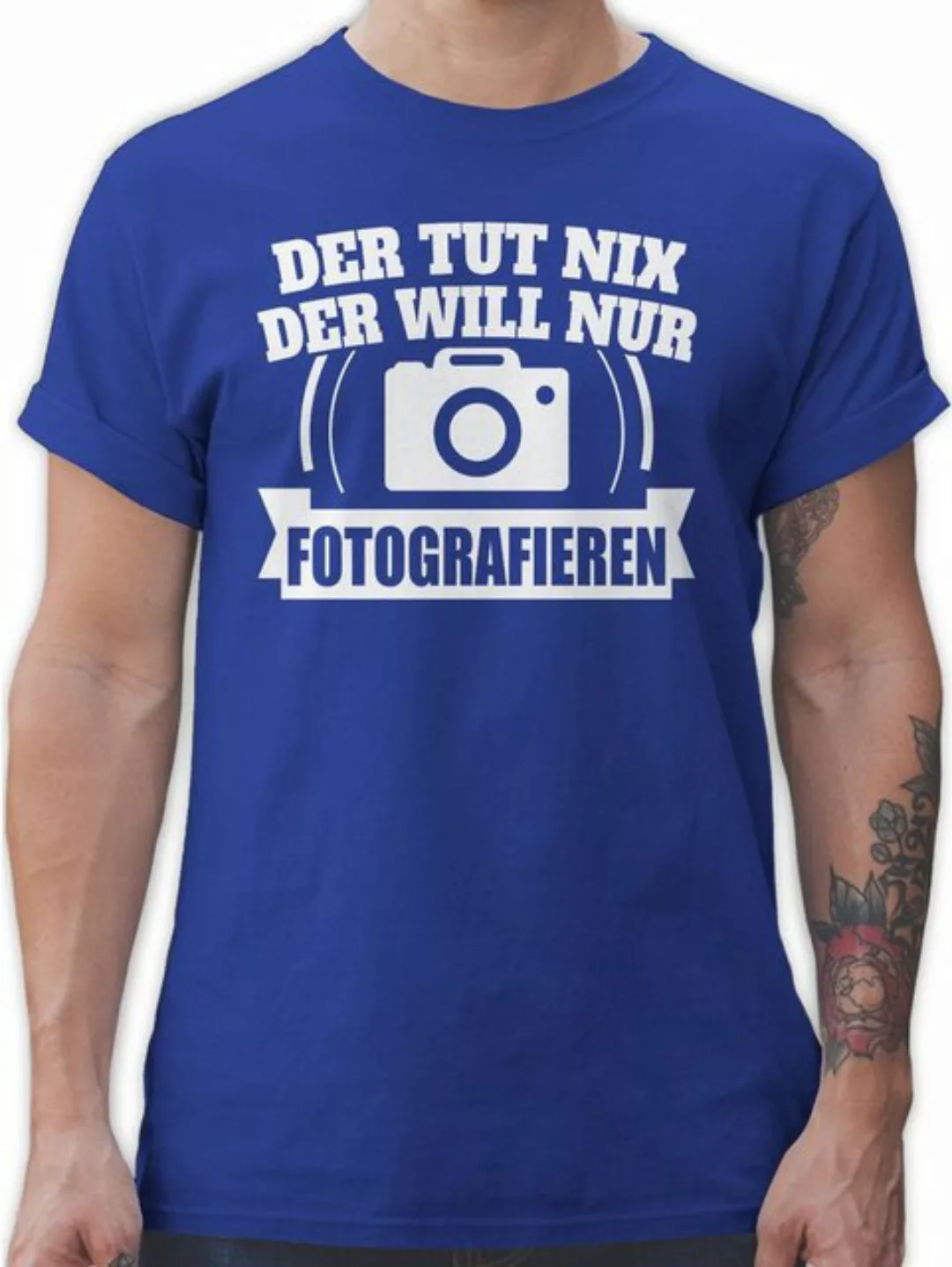 Shirtracer T-Shirt Der tut nix der will nur Fotografieren Sprüche Statement günstig online kaufen