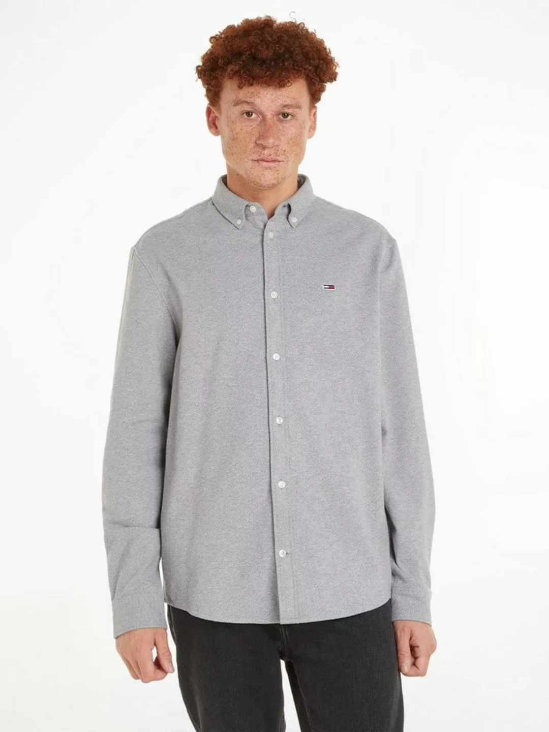 Tommy Jeans Langarmhemd TJM REG BRUSHED GRINDLE SHIRT mit Button-down-Krage günstig online kaufen