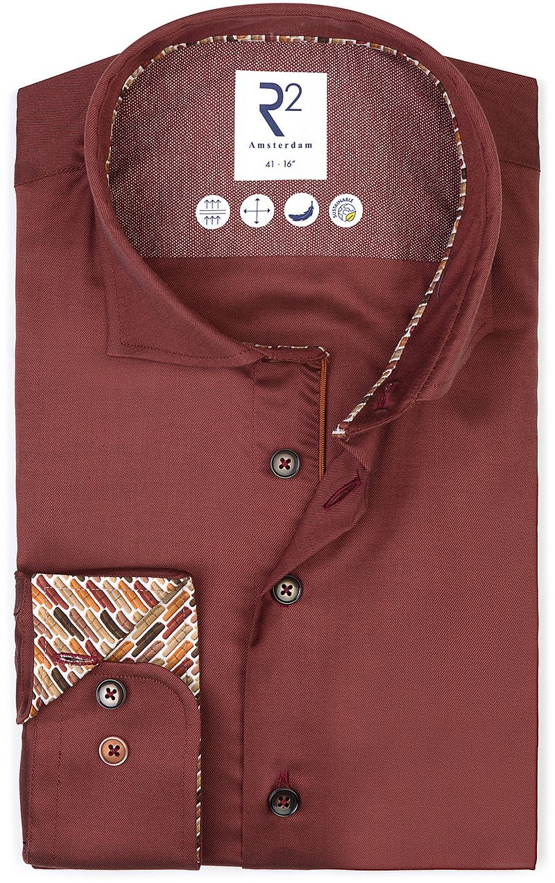 R2 Hemd Fine Twill Rot - Größe 46 günstig online kaufen