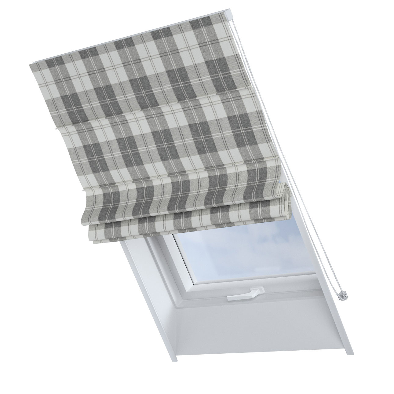 Dekoria Dachfenster-Raffrollo Rimini, weiß-grau , 50 x 60 cm günstig online kaufen