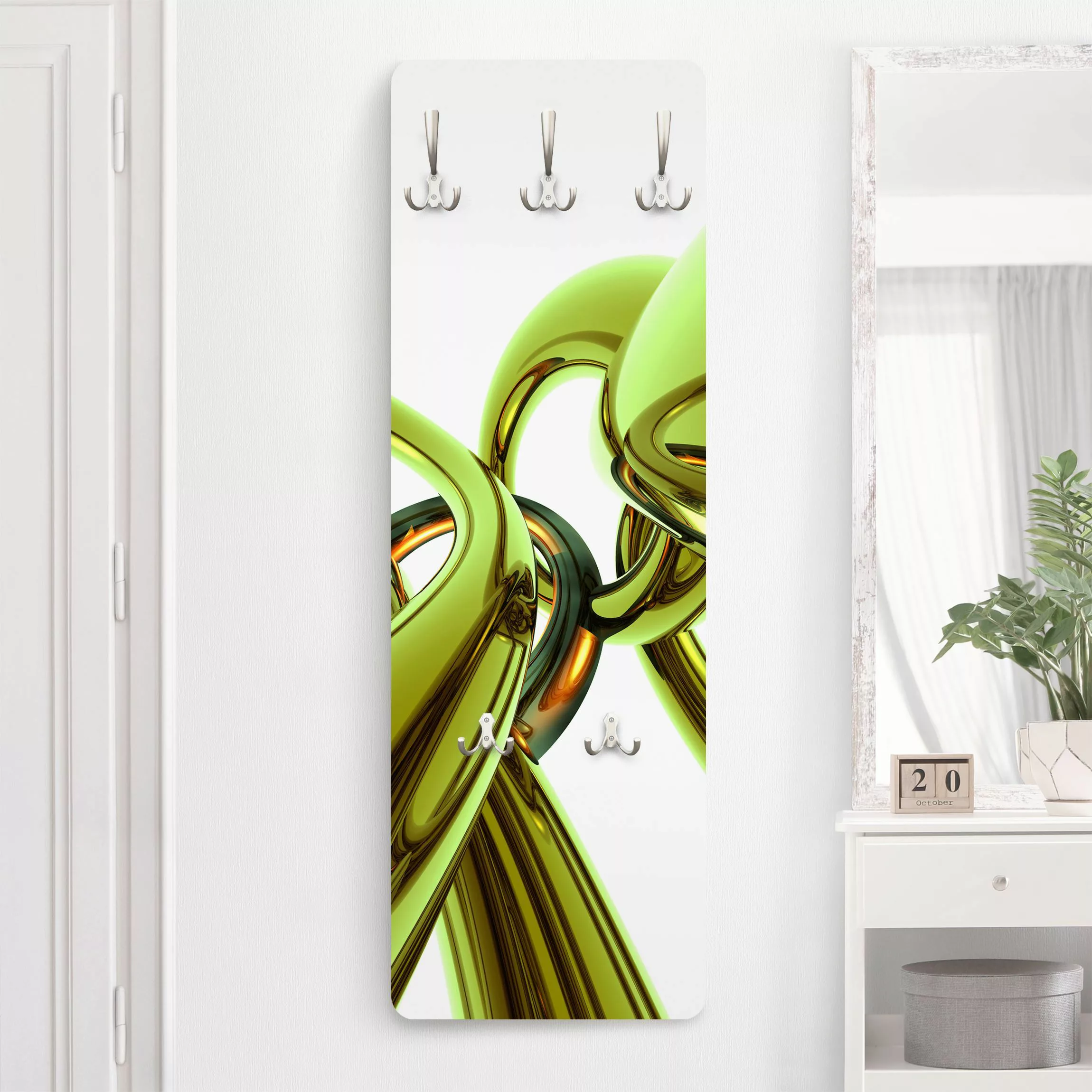 Wandgarderobe Holzpaneel Abstrakt Stunning Green Style günstig online kaufen