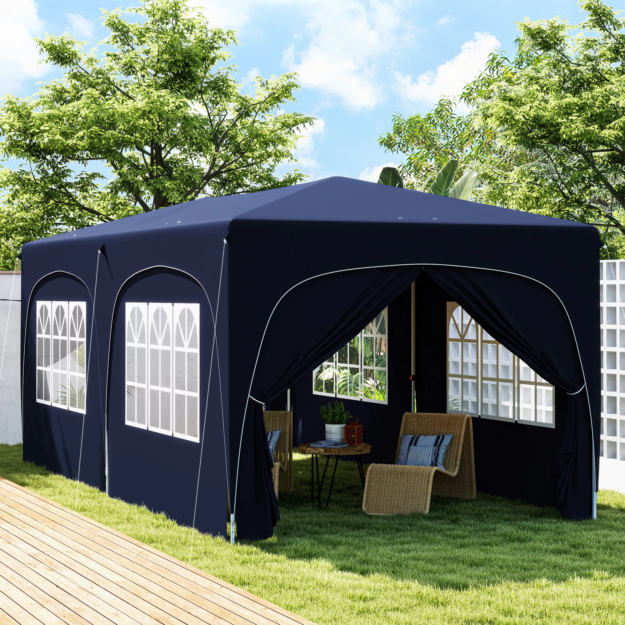 Outsunny Pavillon ca. 3x6m, wasserabweisend Stabil Winterfest Pop-up Faltpa günstig online kaufen