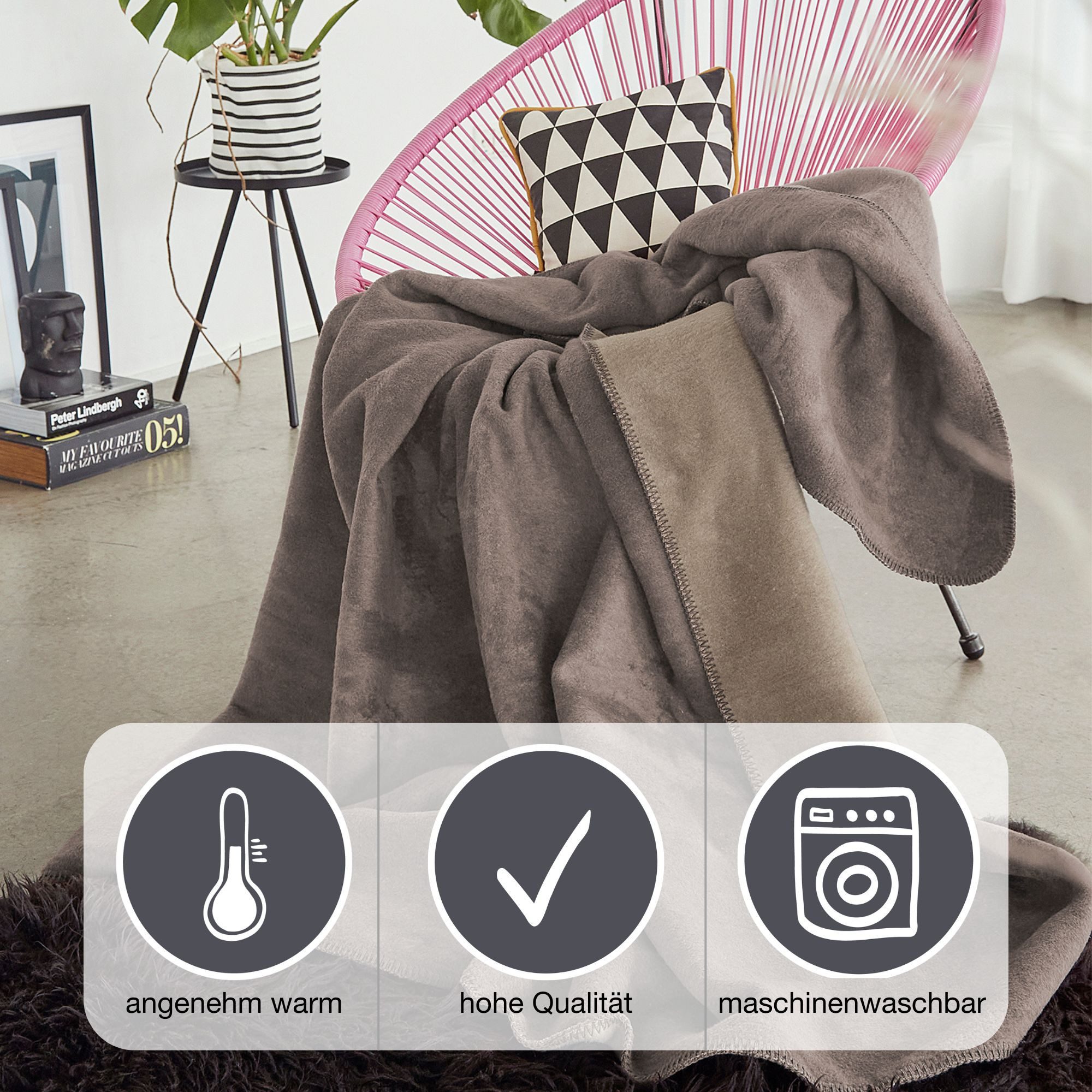 IBENA Wohndecke »Wohndecke Doubleface Dublin«, in trendigen Farben günstig online kaufen
