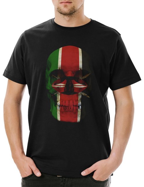 Urban Backwoods Print-Shirt Classic Kenya Skull Flag Herren T-Shirt Totenko günstig online kaufen