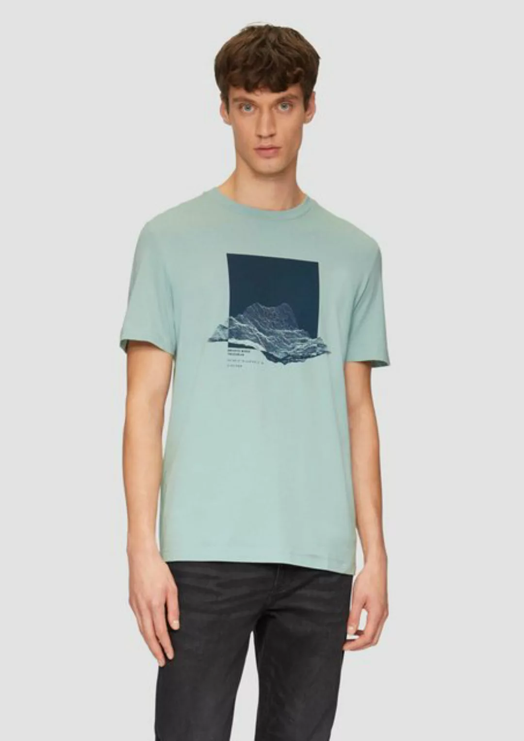 s.Oliver Kurzarmshirt Crew-Neck-Shirt mit Frontprint günstig online kaufen