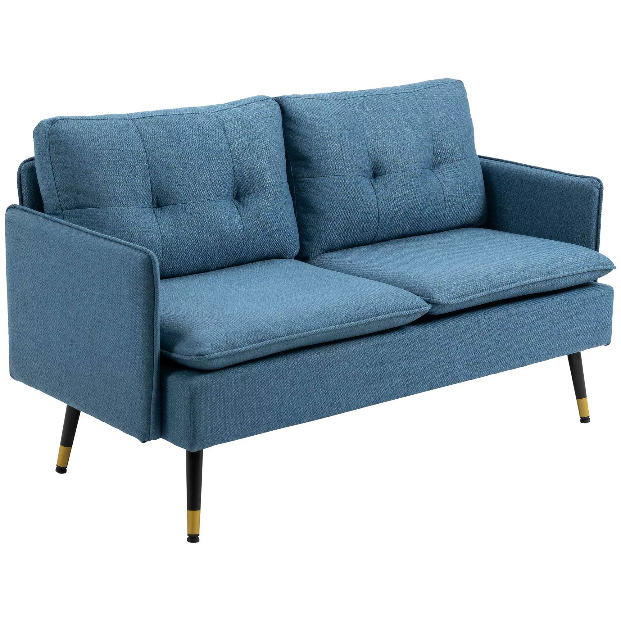 HOMCOM 2 Sitzer Sofa, Couch mit Dickem Kissen, Polstersofa mit Stahlbeine, günstig online kaufen