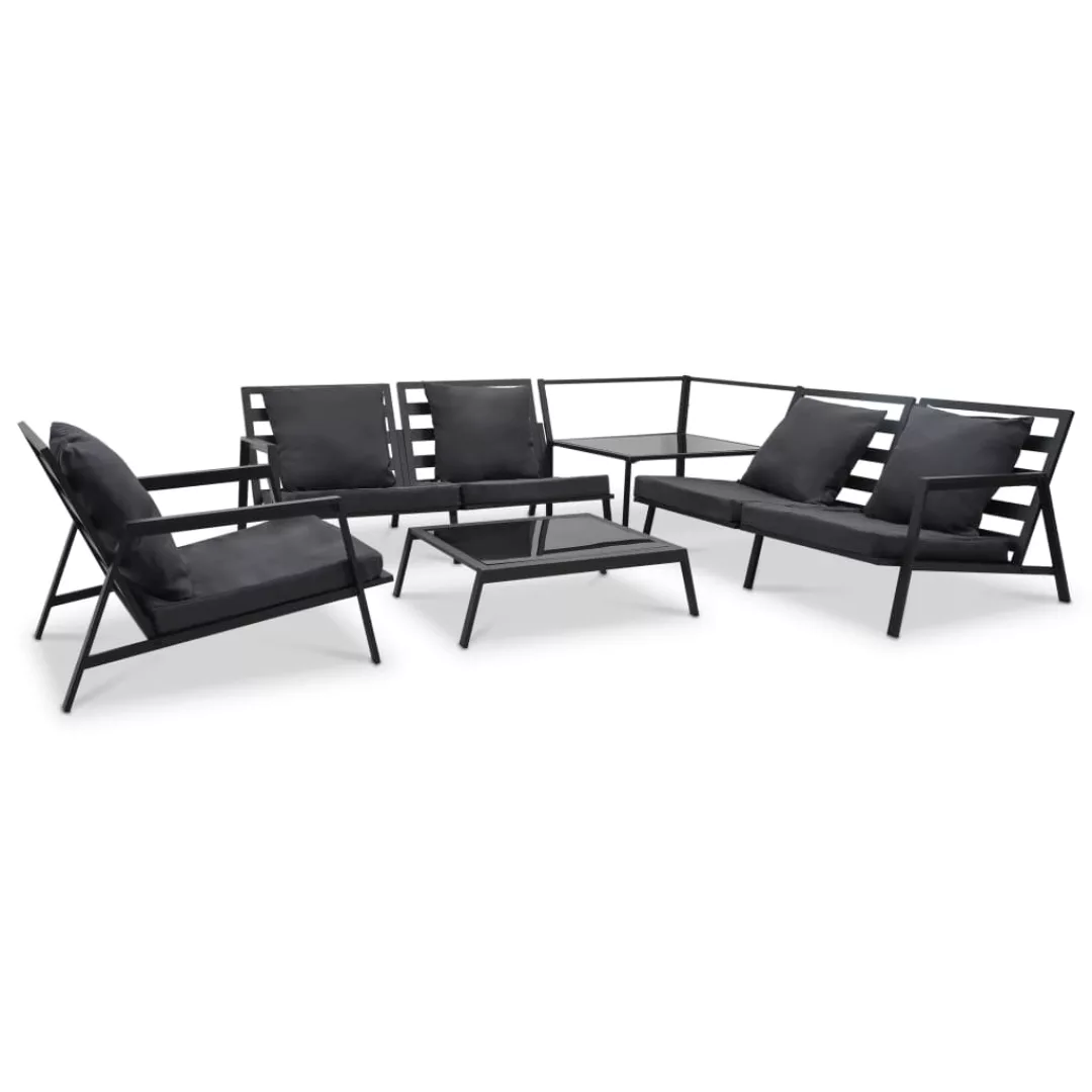 5-tlg. Garten-lounge-set Mit Auflagen Aluminium Dunkelgrau günstig online kaufen