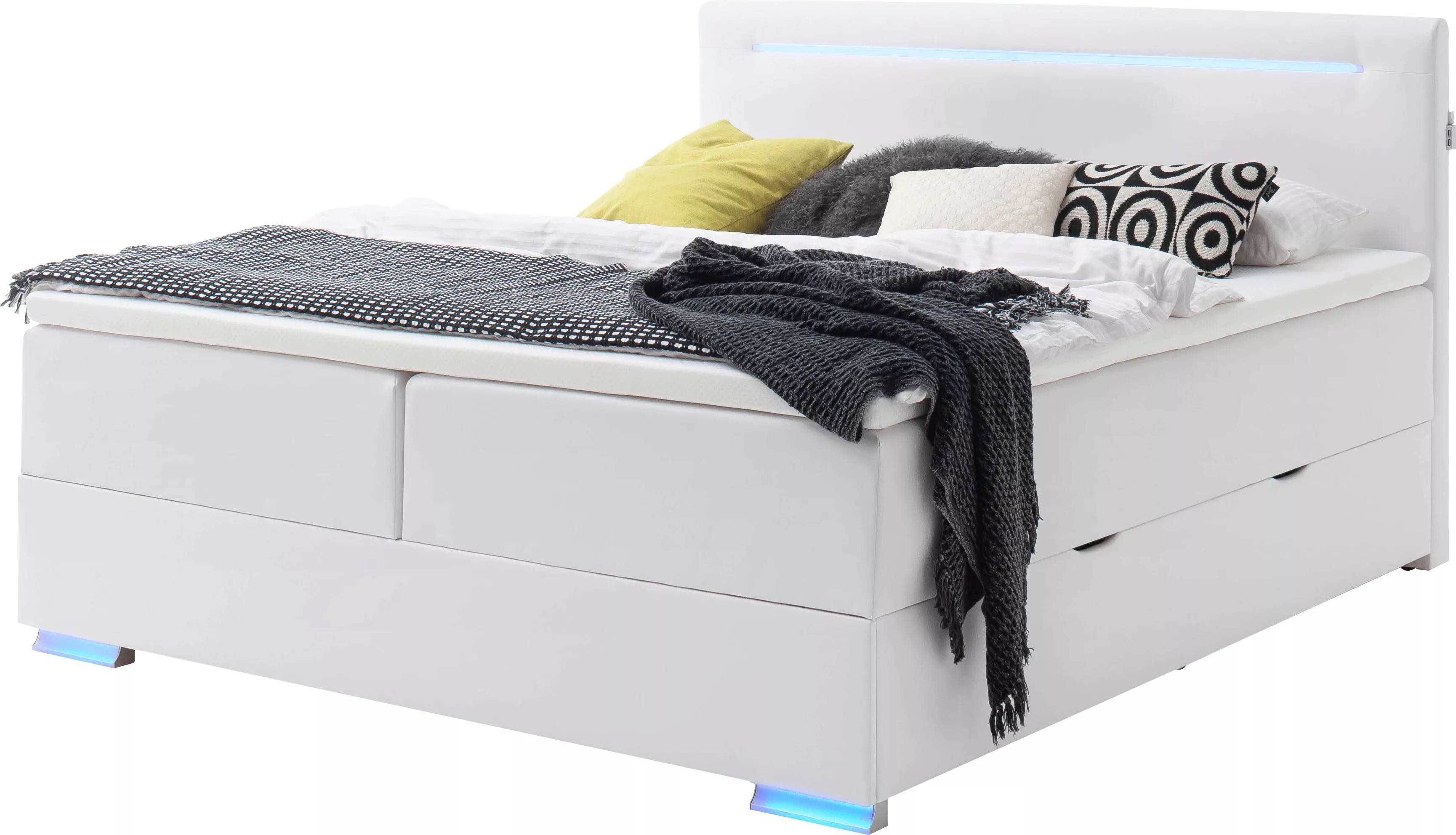 meise.möbel Boxspringbett "Las Vegas", Füße und Kopfteil mit LED-Beleuchtun günstig online kaufen