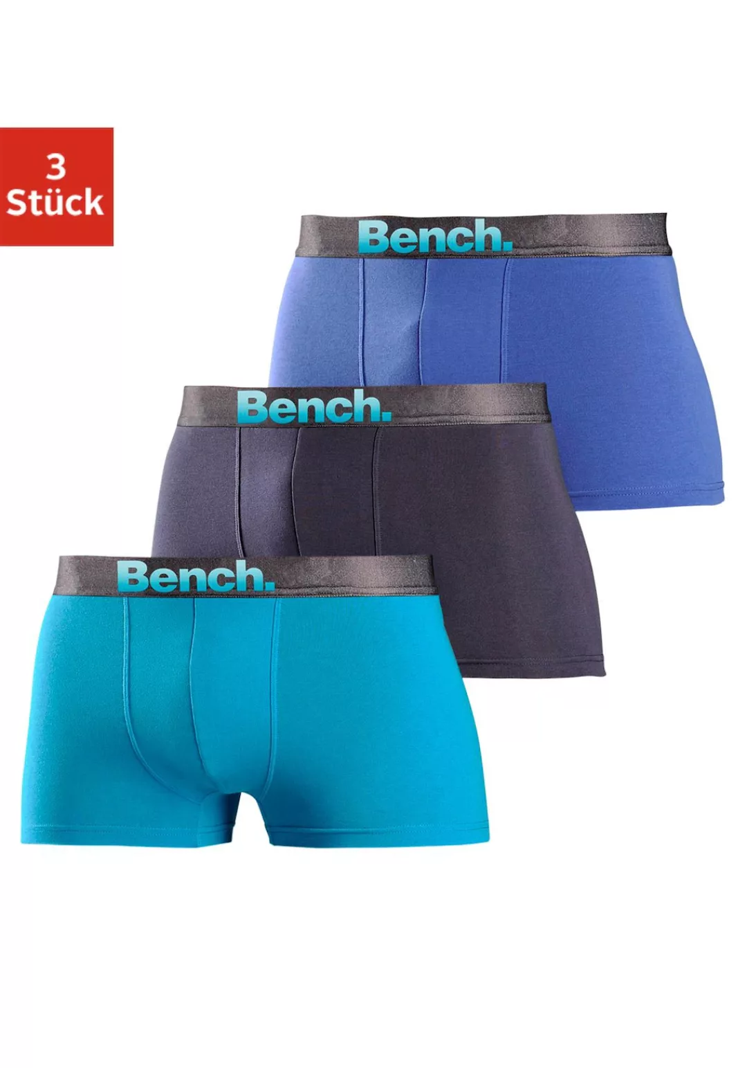 Bench. Boxer "Boxershorts für Herren", (Packung, 3 St.), mit Logo Webbund günstig online kaufen