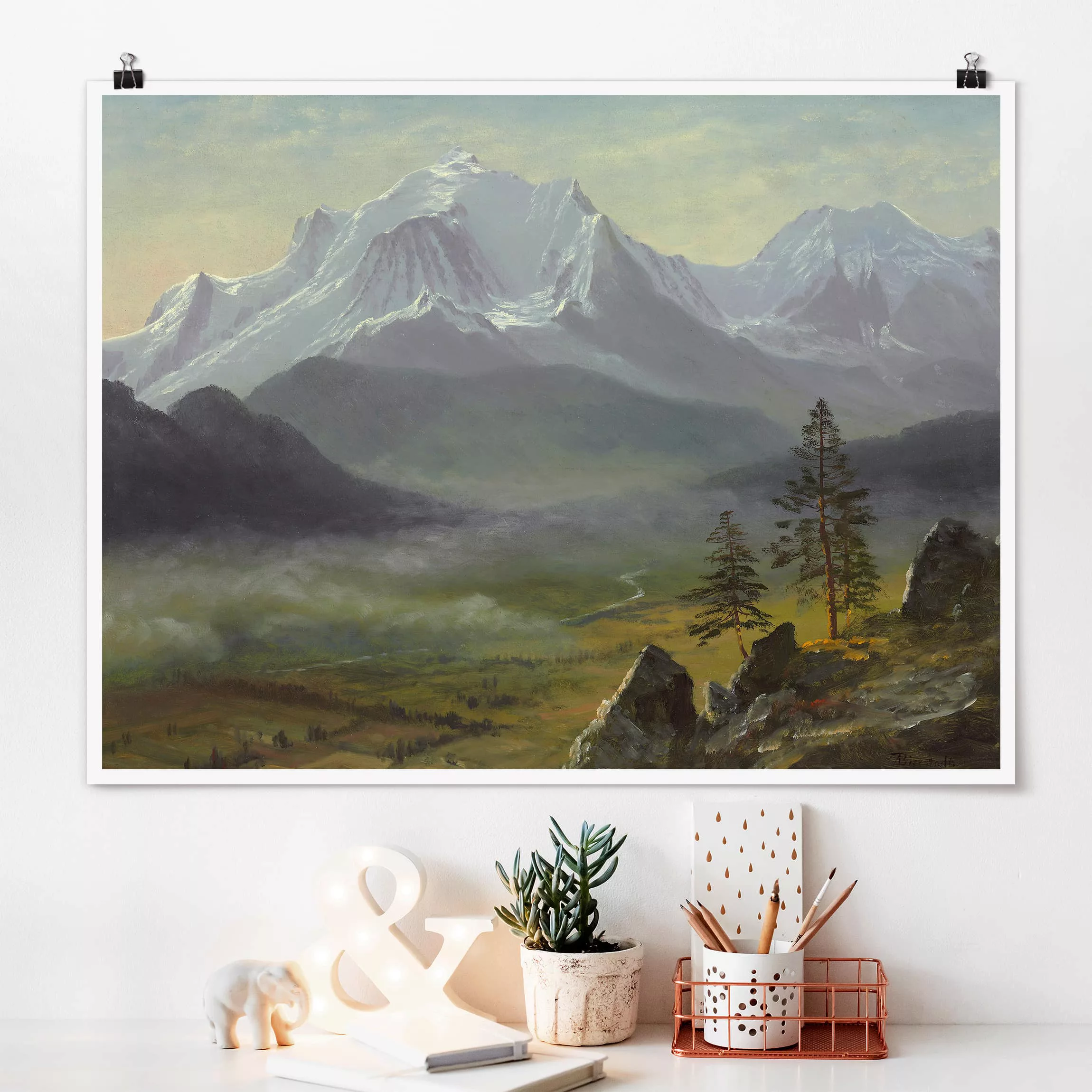 Poster Kunstdruck - Querformat Albert Bierstadt - Mont Blanc günstig online kaufen