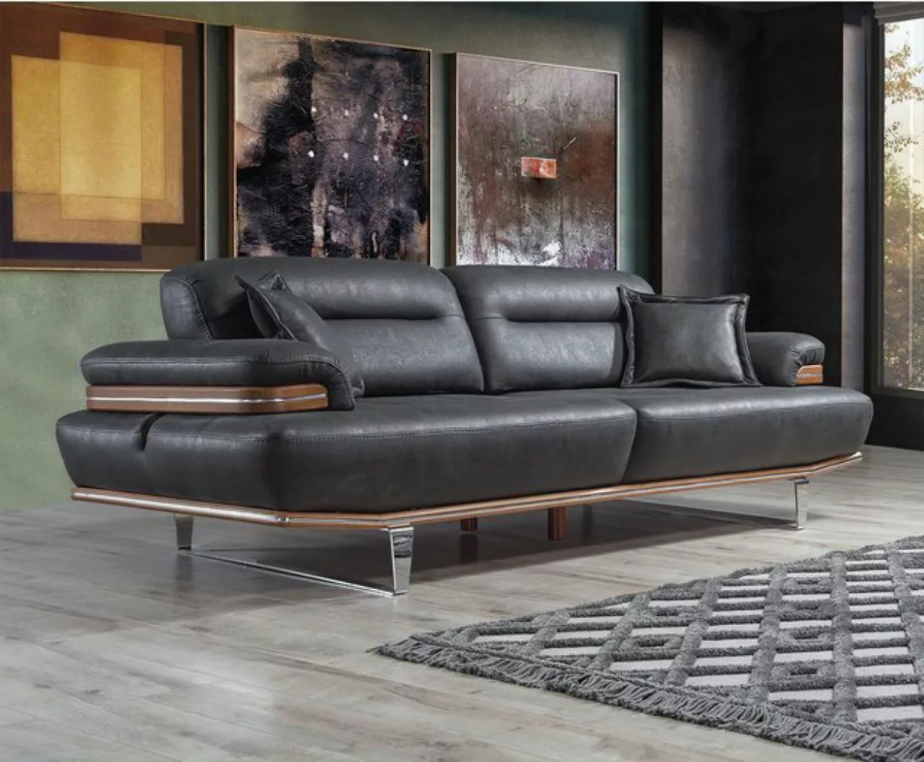 Xlmoebel Sofa Modernes Drei-Sitzer Wohnzimmer-Sofa mit zeitgemäßem Design, günstig online kaufen