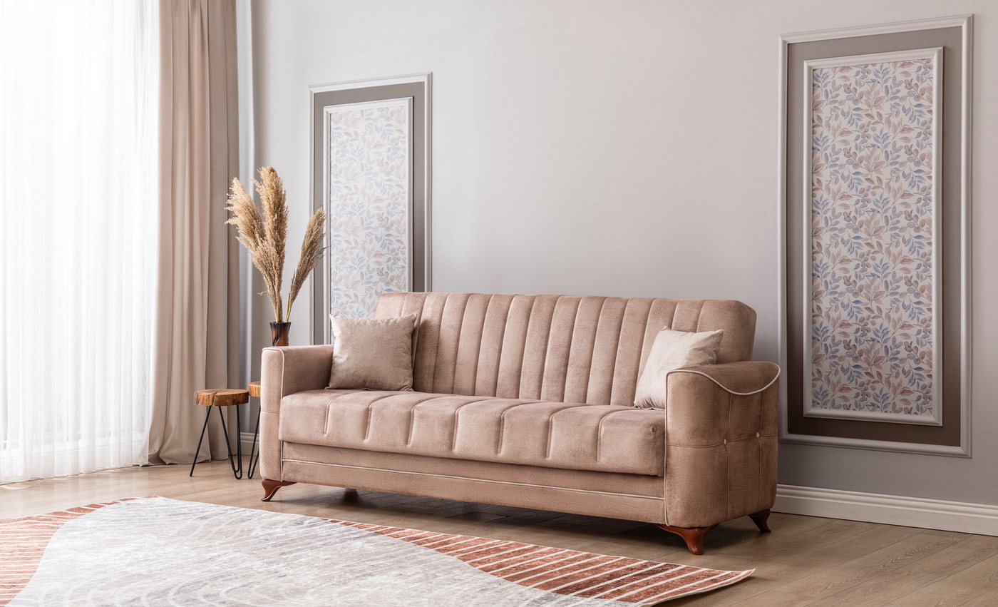 gowoll Sofa mit Schlaffunktion und Bettkasten Schlafsofa 190 Cm Breit, 3 Si günstig online kaufen