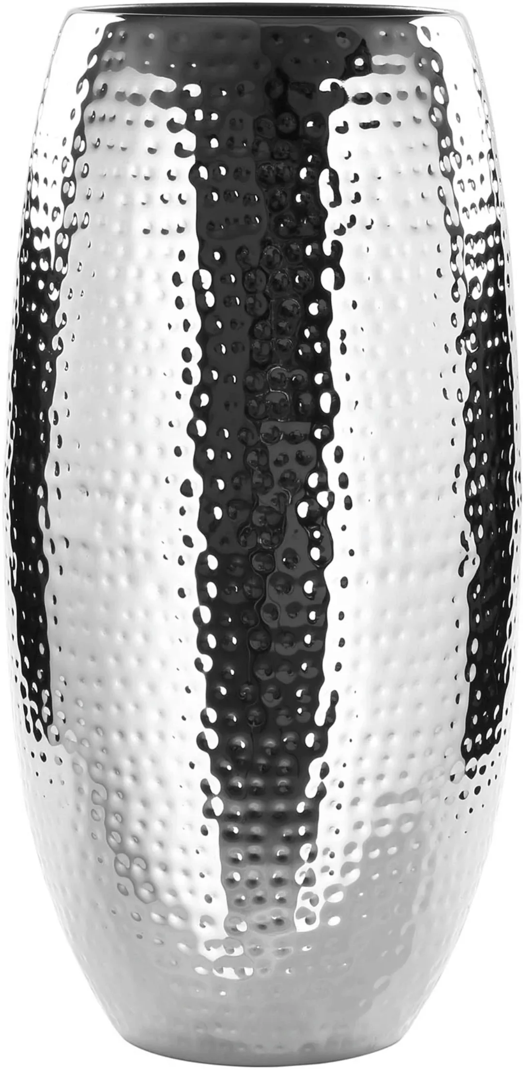 AFRICA hohe Vase silber-gehämmert Ø 21 cm, Höhe 40 cm günstig online kaufen