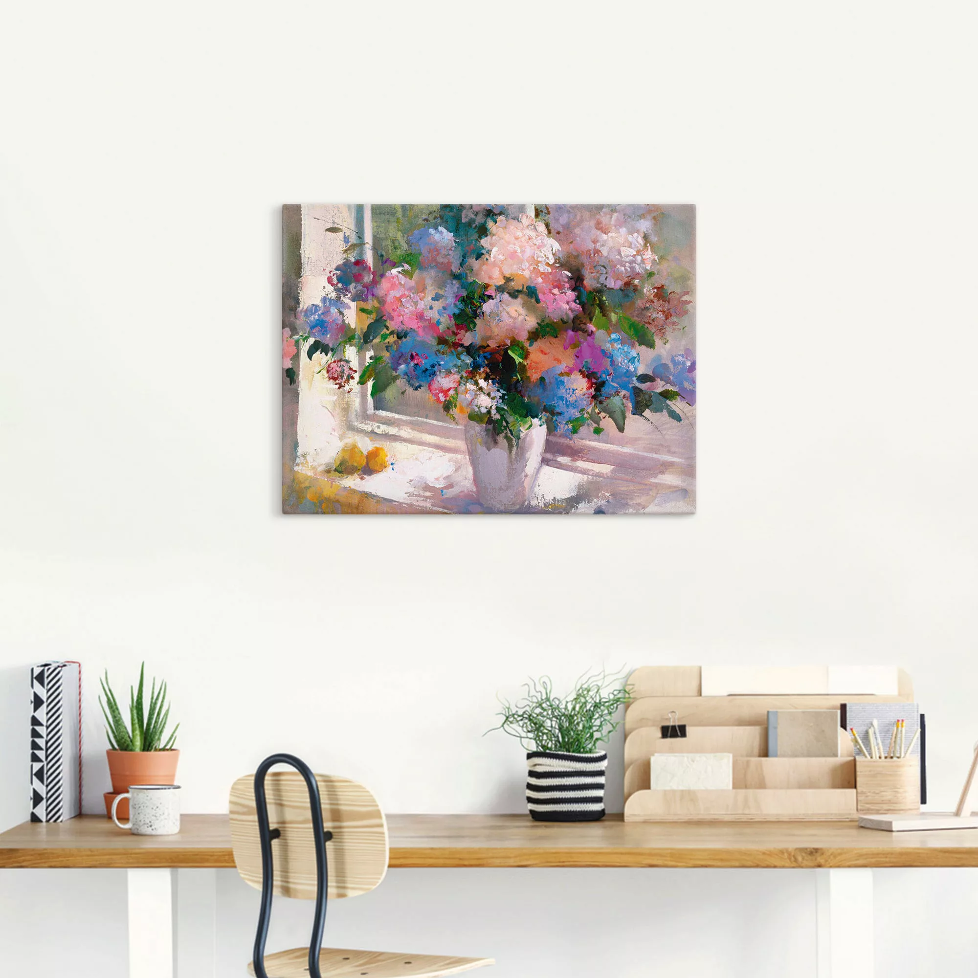 Artland Leinwandbild "Hortensie", Blumen, (1 St.), auf Keilrahmen gespannt günstig online kaufen