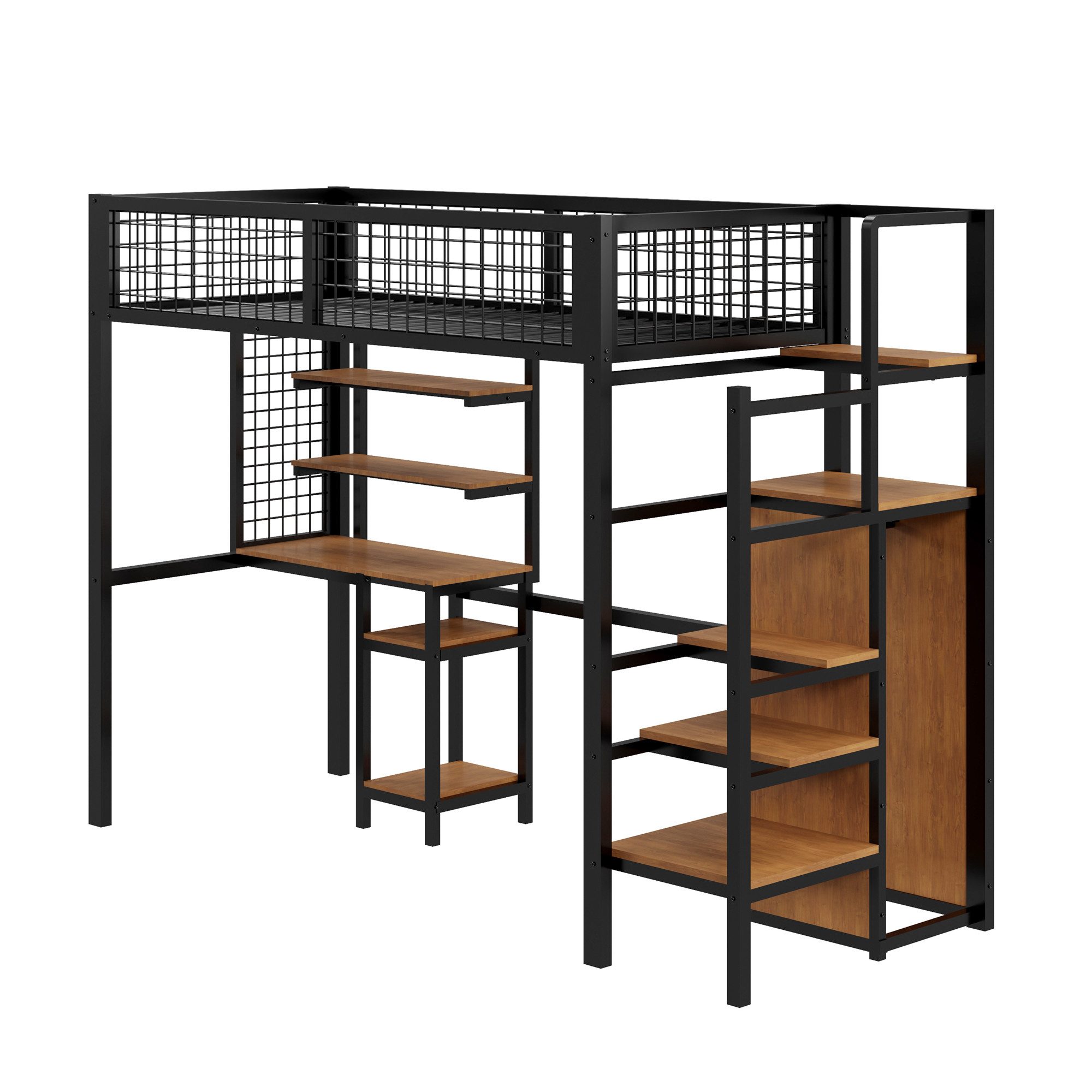 OKWISH Metallbett Kinderbett Einzelbett Stauraumbett Funktionsbett günstig online kaufen
