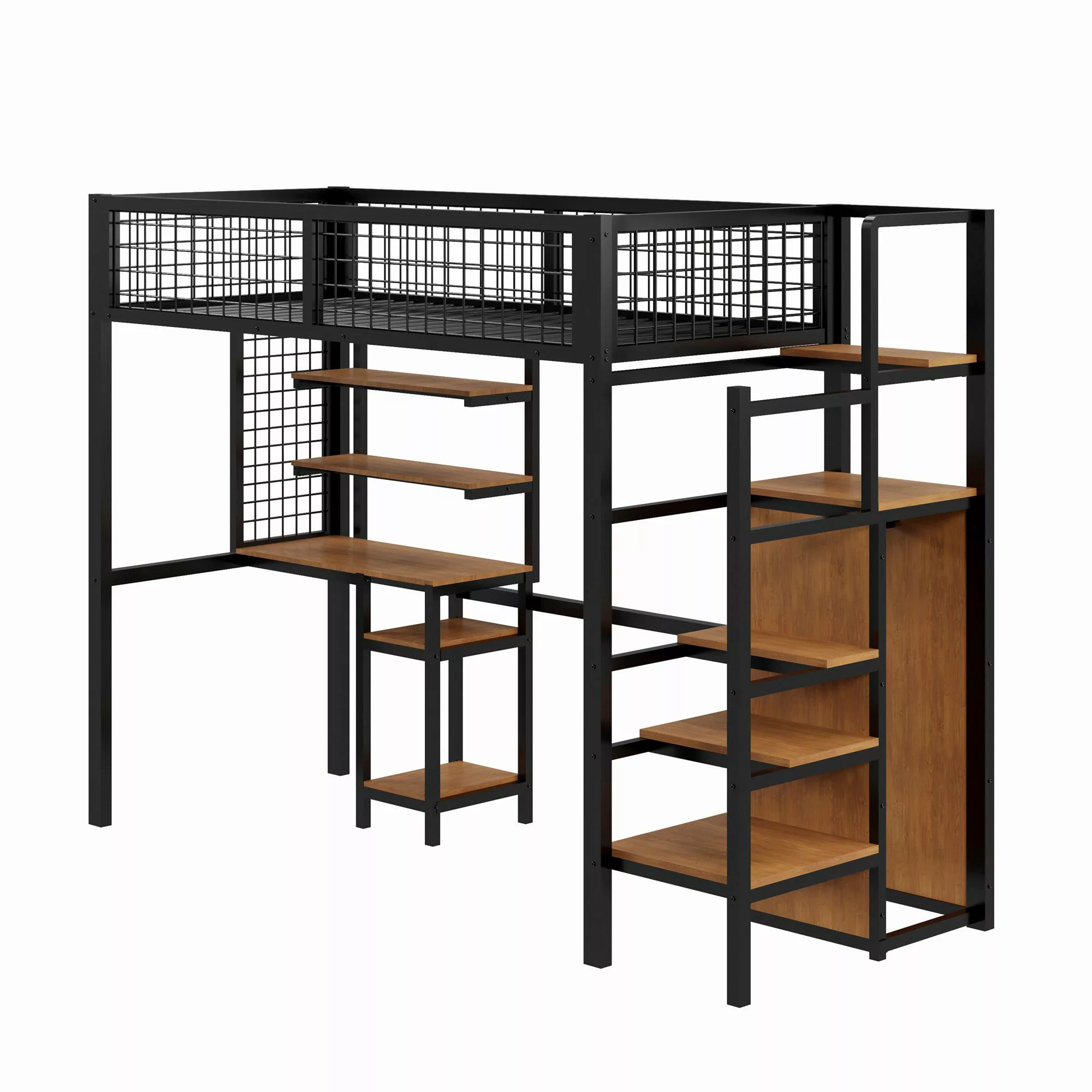 OKWISH Metallbett Kinderbett Einzelbett Stauraumbett Funktionsbett günstig online kaufen