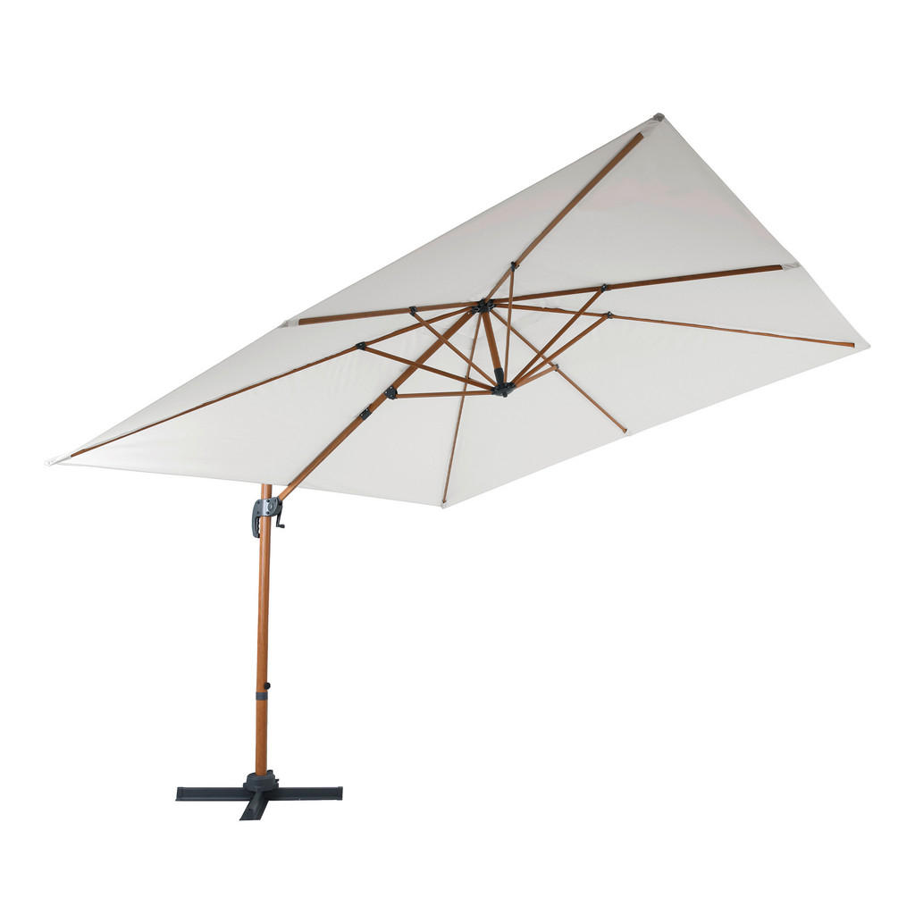 Axi Ampelschirm Nima 300 cm x 300 cm Holz-Optik/Beige günstig online kaufen