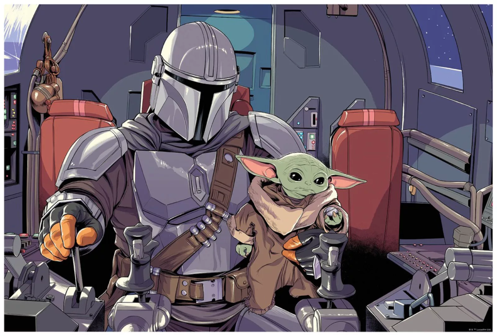 Komar Wandbild "Mandalorian The Child Cockpit", Disney-Star Wars, (1 St.), günstig online kaufen