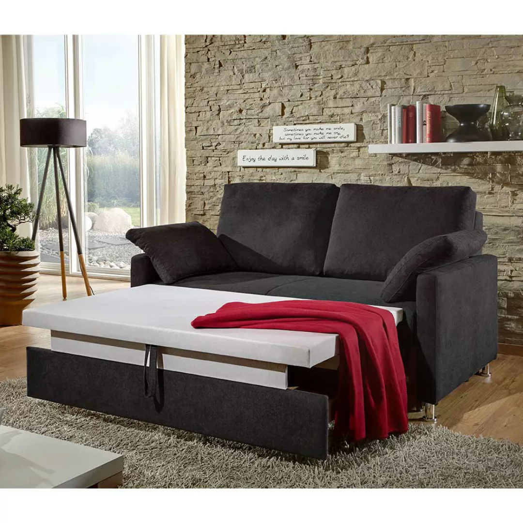 Doppelschlafsofa modern in Schwarz Made in Germany günstig online kaufen