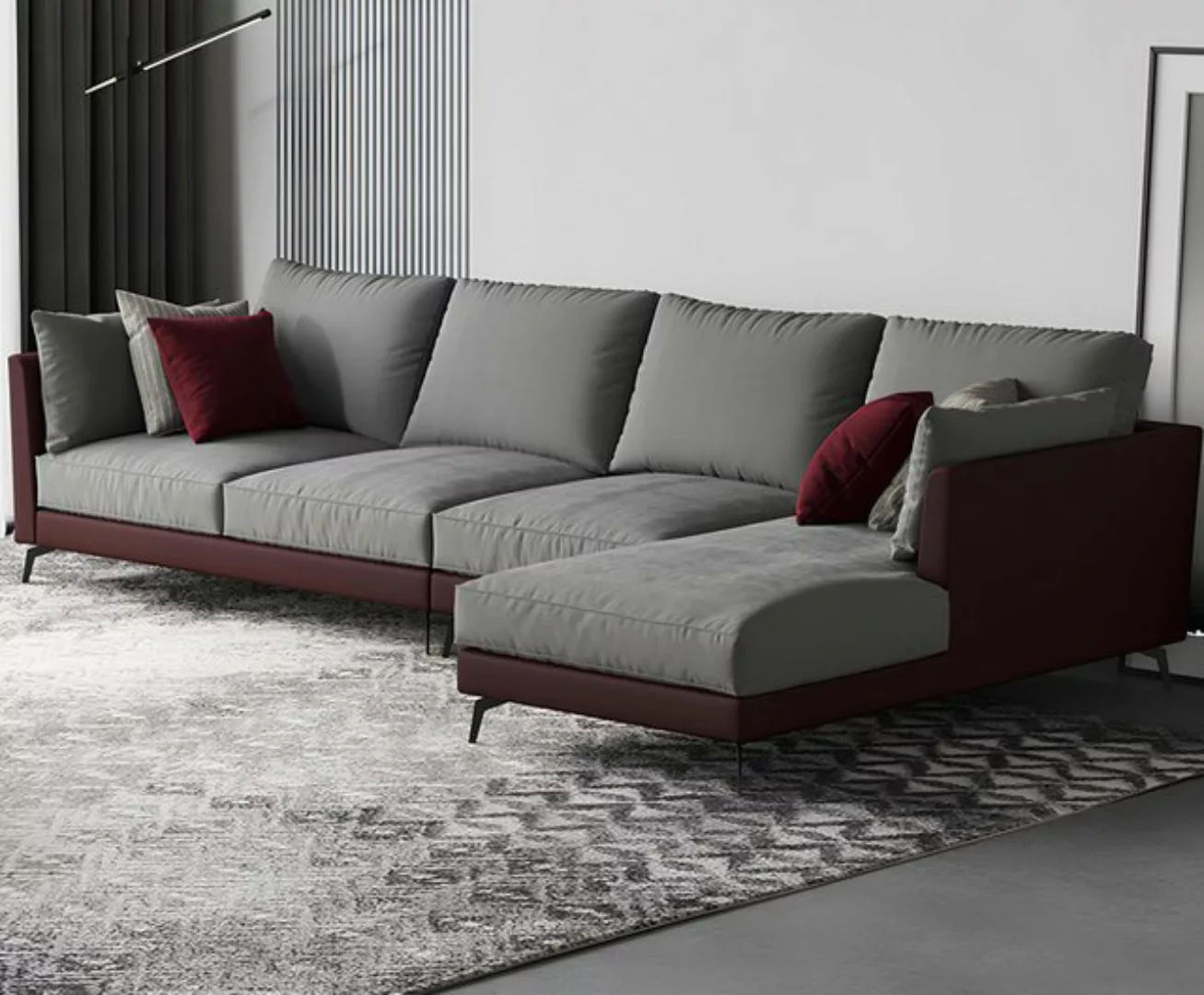 Xlmoebel Ecksofa Neue Wohnlandschaft mit L-förmigem Ecksofa aus Stoff - Pol günstig online kaufen