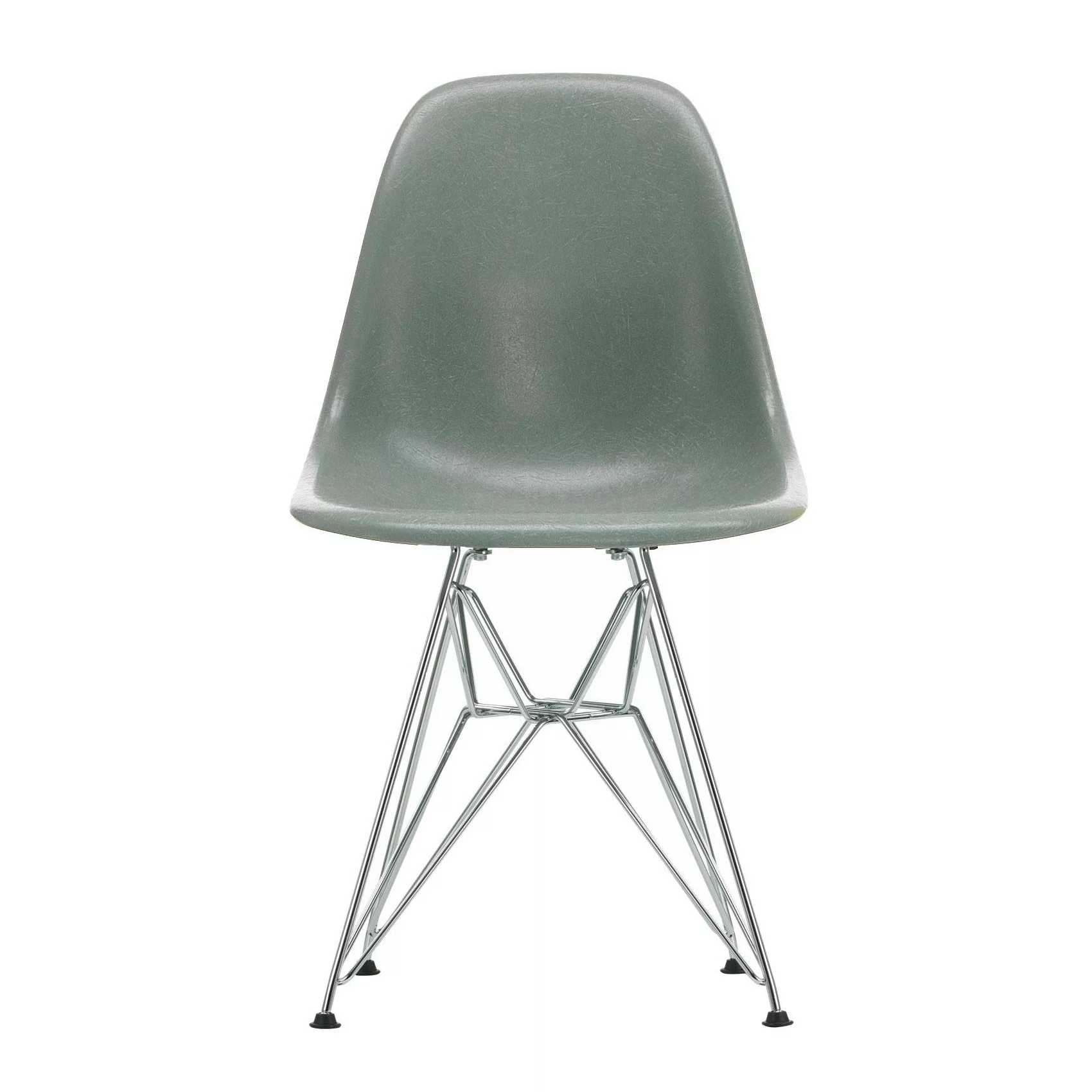 Vitra - Eames Fiberglass Side Chair DSR verchromt - meeresschaum grün/Sitzs günstig online kaufen