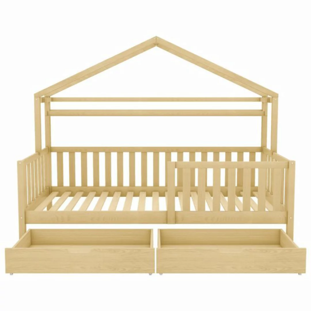 Gotagee Kinderbett Hausbett mit Schubladen Kiefernholz Einzelbett 90x200cm günstig online kaufen