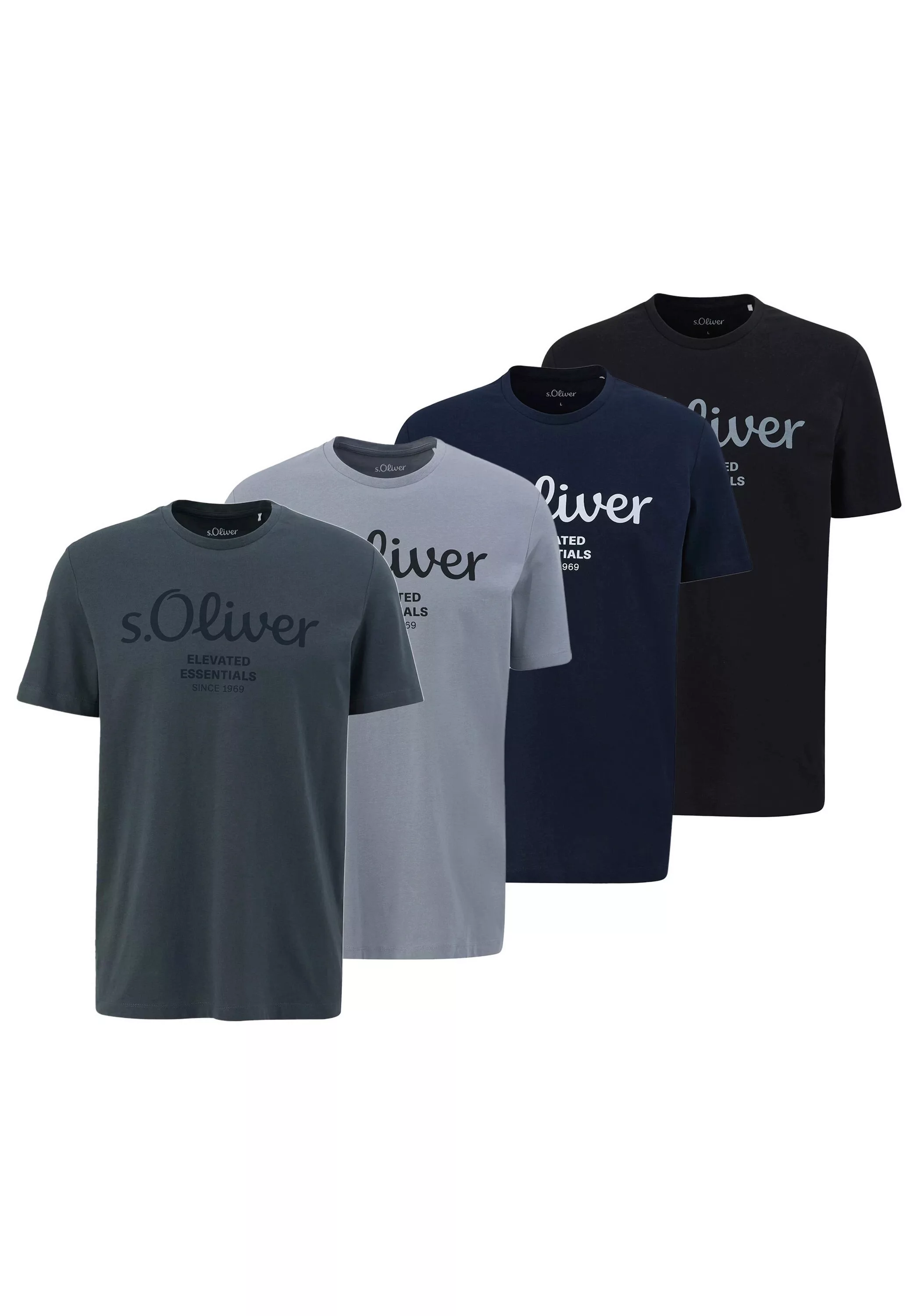 s.Oliver T-Shirt "T-Shirt Logo T-Shirt 4er Pack" günstig online kaufen