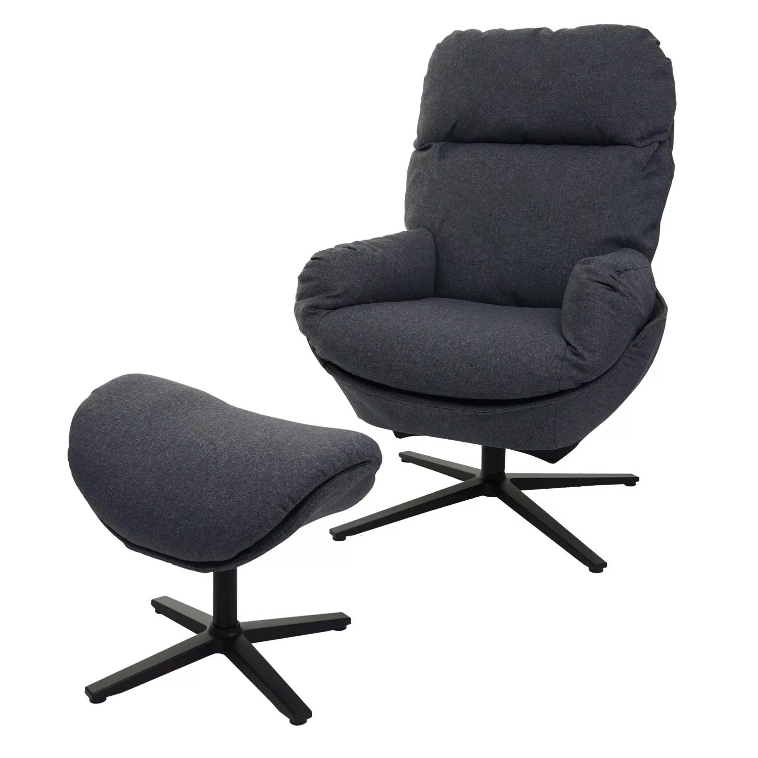 MCW Relaxsessel mit Hocker L12 Drehbar Dunkelgrau günstig online kaufen