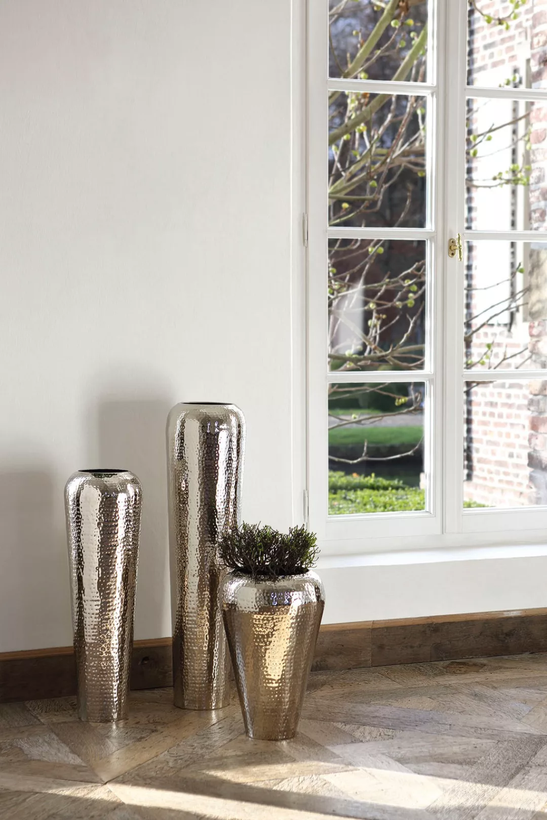 Fink Dekovase "TUTZI, mit gehämmerter Struktur", (1 St.), Vase aus Metall, günstig online kaufen