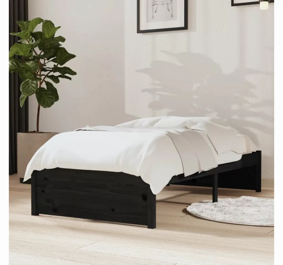 furnicato Bett Massivholzbett Schwarz 75x190 cm günstig online kaufen