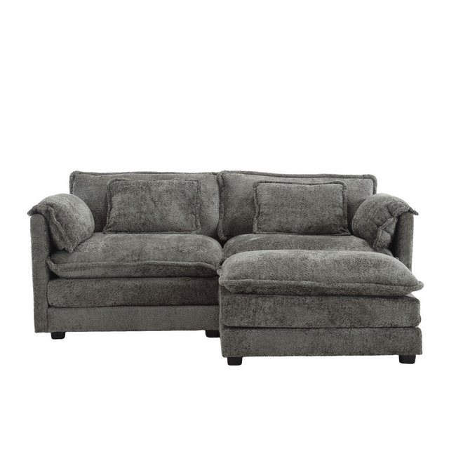 KLAM HOME Sofa Loungesofa Modernes 2-Sitzer-Sofa mit Fußstütze 2 Kissen & S günstig online kaufen