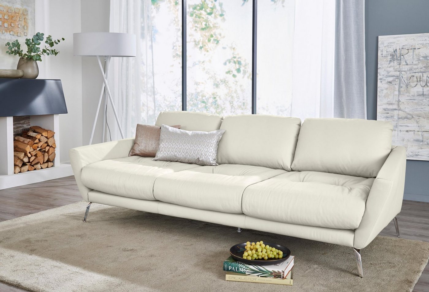 W.SCHILLIG Big-Sofa "softy", mit dekorativer Heftung im Sitz, Füße Chrom gl günstig online kaufen