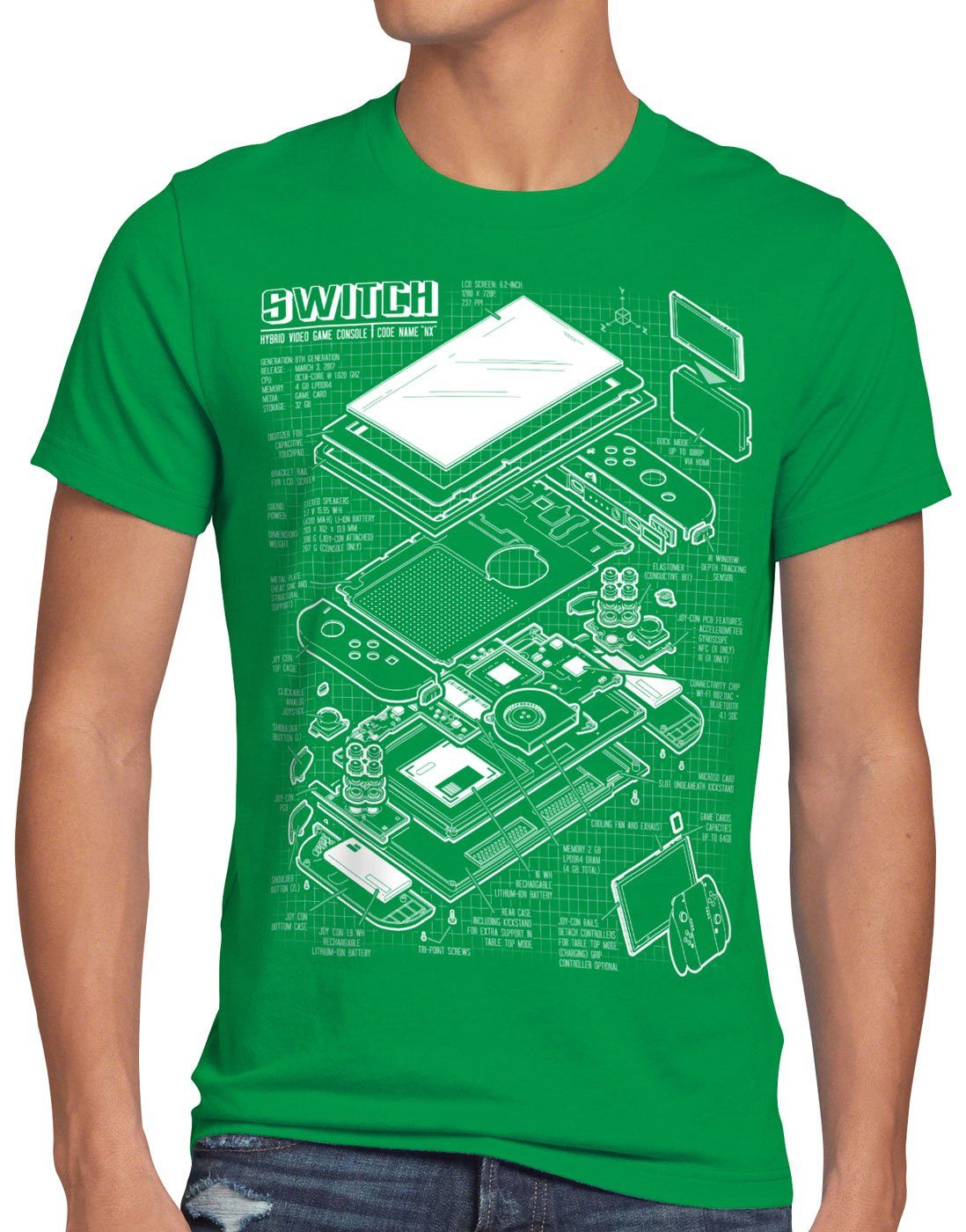 style3 T-Shirt Switch Blaupause pro gamer günstig online kaufen